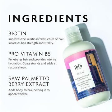 R+Co Dallas Acondicionador engrosador: textura crema suave en primer plano