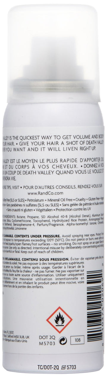 R+Co Death Valley Champú Seco: pulverizador para aplicar en raíces con control y precisión.