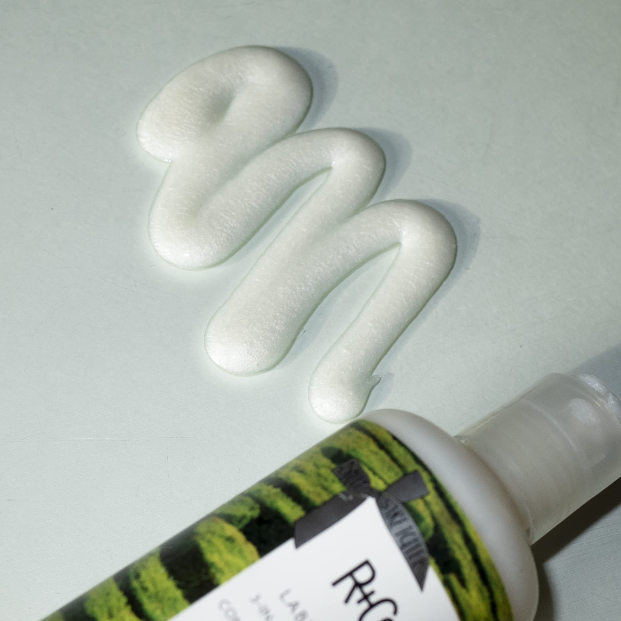 R+Co Labyrinth, primer plano de ingredientes, señala hidratación suave gracias a plantas suculentas.