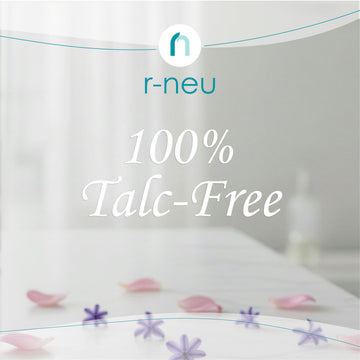 R-NEU rose petal scent dusting powder leaves a soft, fresh feel.