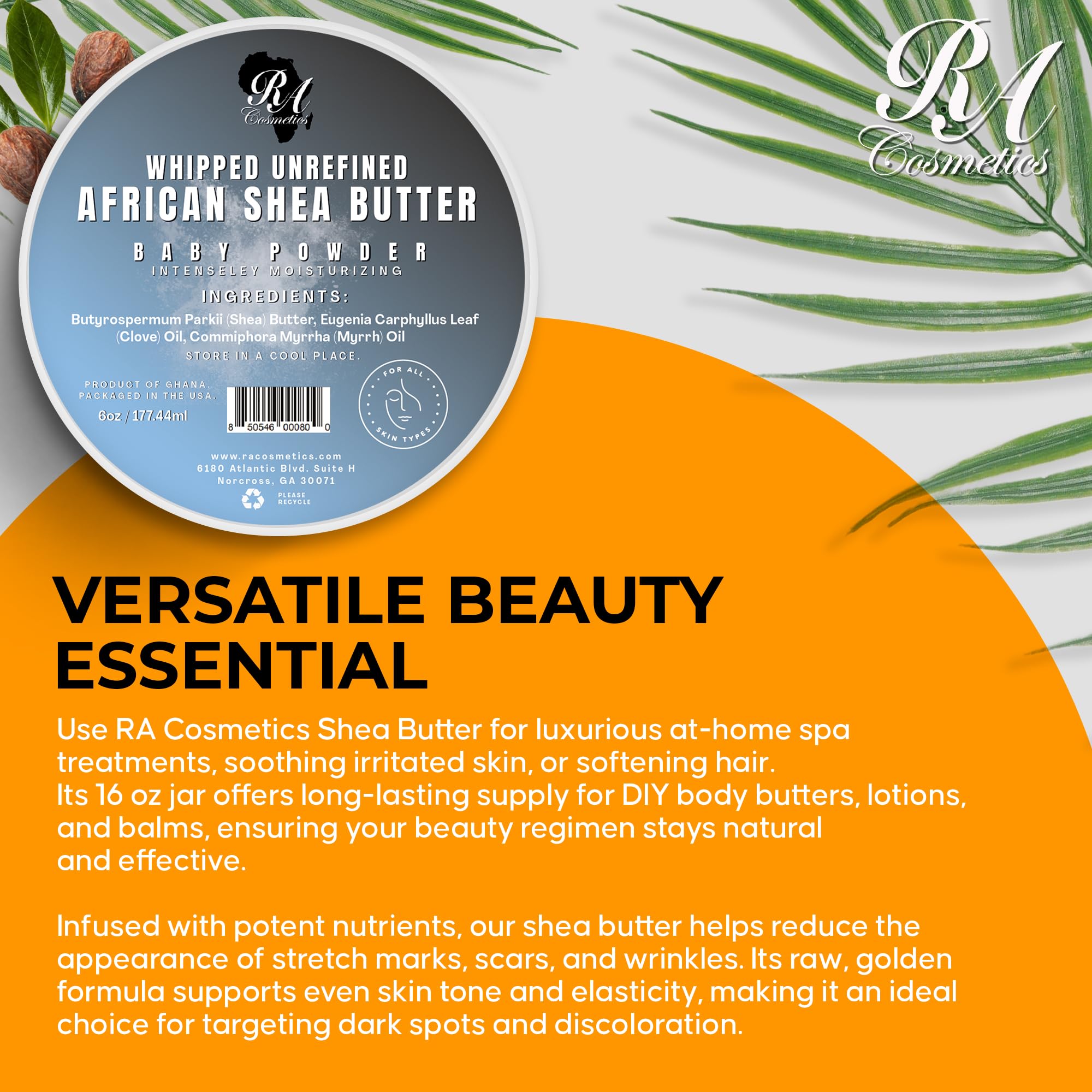 African shea nut ingredients emphasize natural skincare from RA Cosmetics