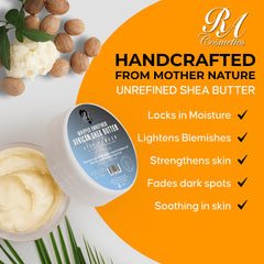 RA Cosmetics Whipped Shea Butter texture swatch reveals rich moisturizer for body