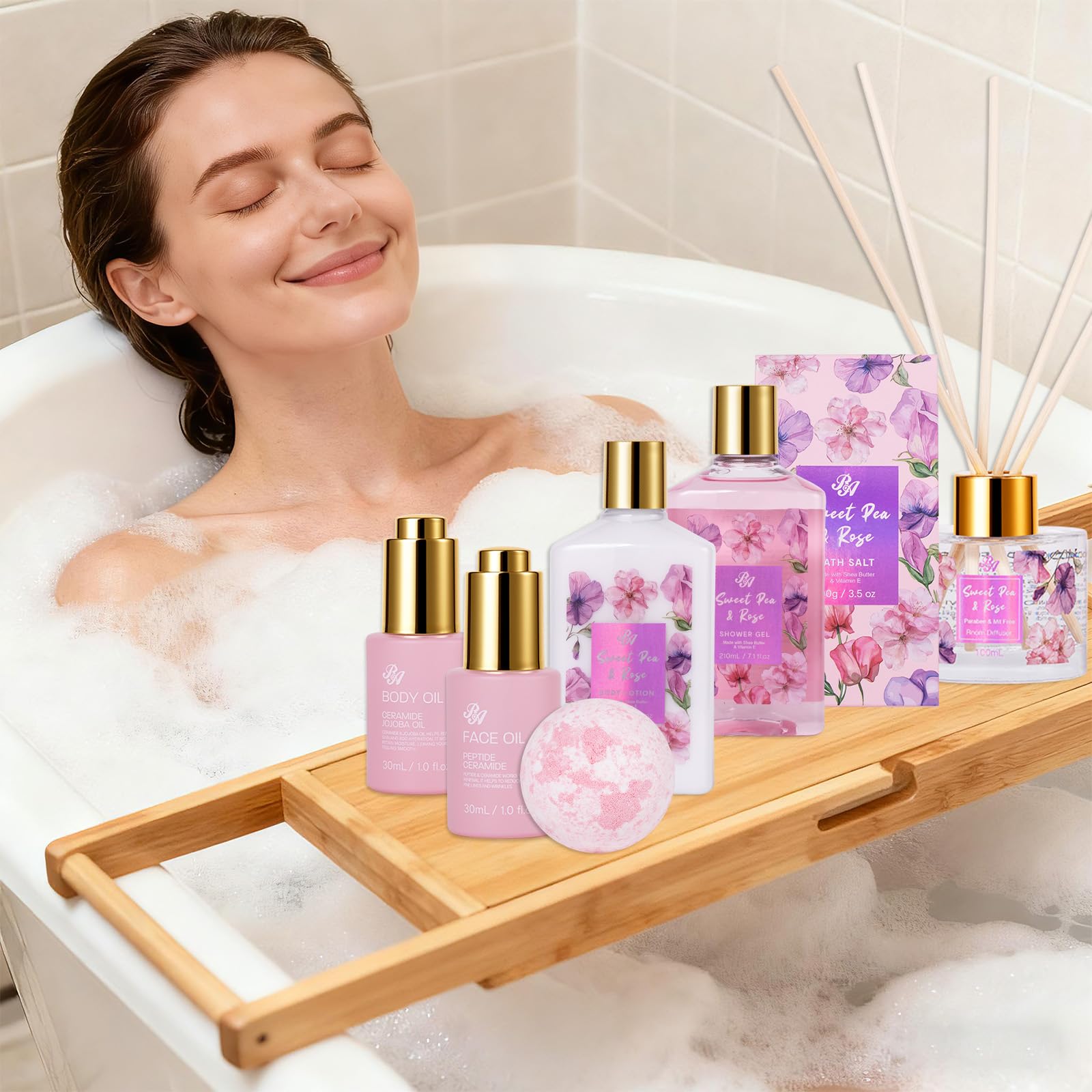 RA ROSA ACCA bombas de baño 150 g y antifaz de seda