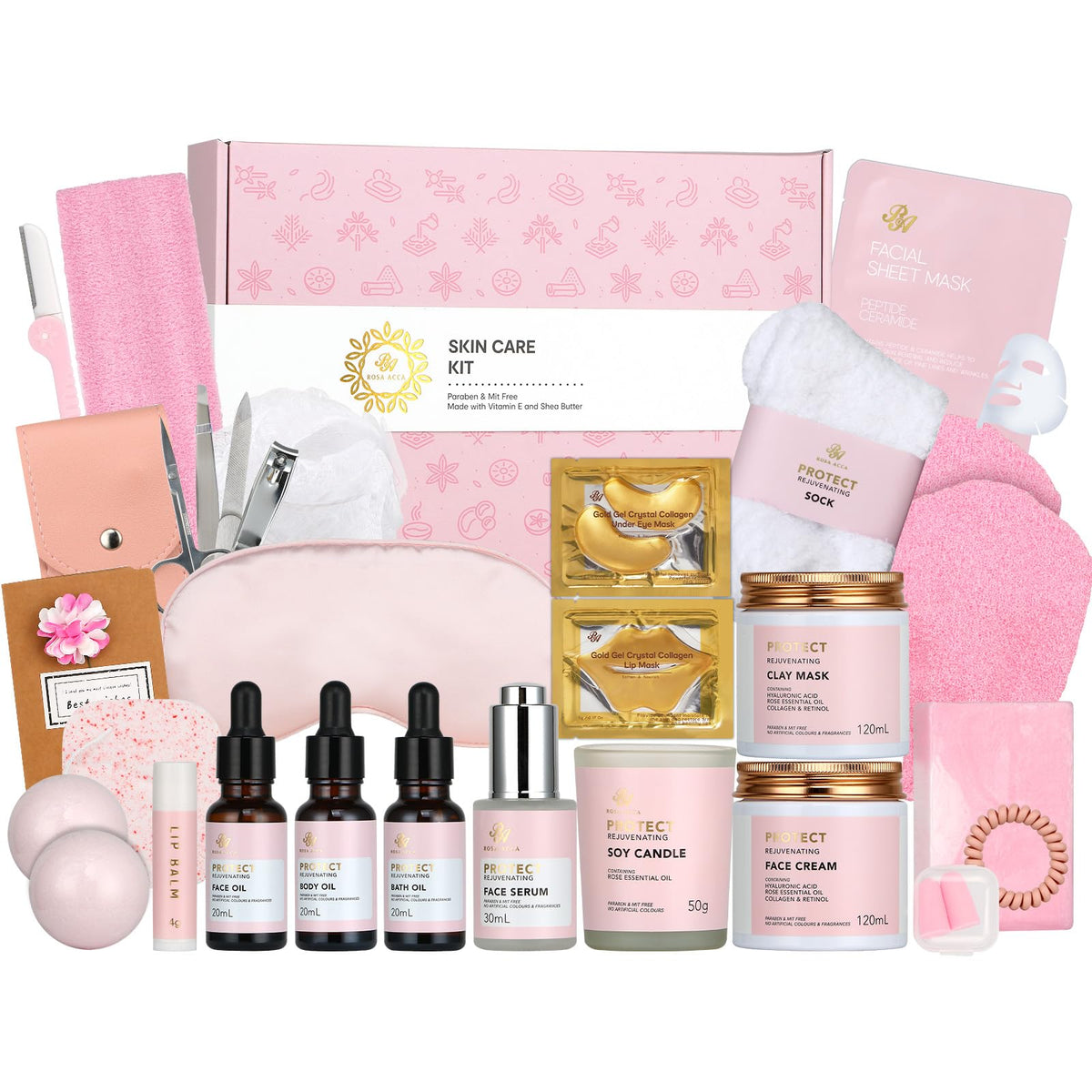 RA ROSA ACCA kit spa facial para cuidado diario y relajante