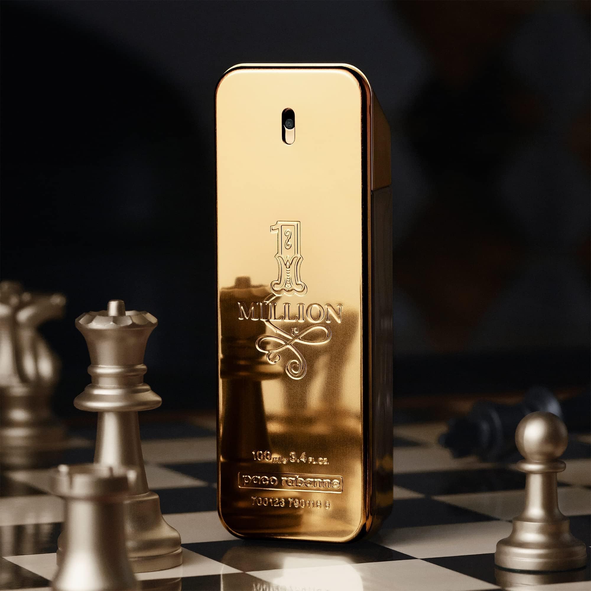 Envase y caja de Rabanne 1 Million, presentación de lujo.