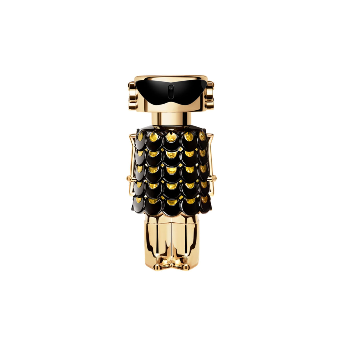 Rabanne Fame Parfum rellenable: frasco elegante para uso diario y fragancia duradera.