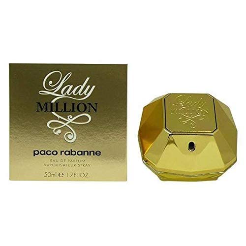 Rabanne Lady Million frasco-detalle-oro con acabado premium