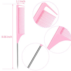 Peine profesional rosa de Rabetly para peinados y estilismo.