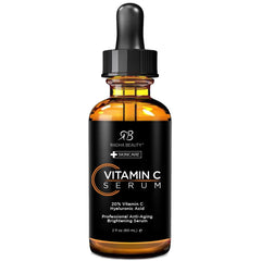 Radha Beauty Suero Vitamina C: botella para iluminación y cuidado diario.