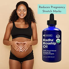 Radha Beauty Aceite rosa mosqueta para cabello, hidrata y aporta brillo sin pesadez