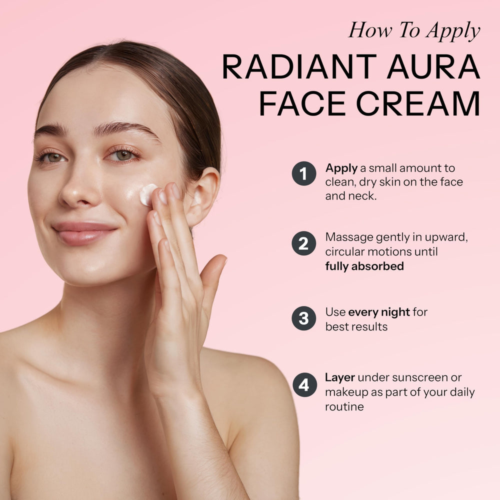 Radiant Aura manteca de karité y macadamia nutren la piel.