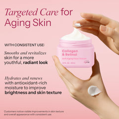 Radiant Aura retinol y colágeno brindan soporte firme.