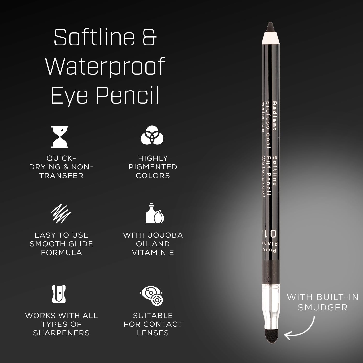 Radiant Professional Make Up fórmula con jojoba y vitamina E para confort.