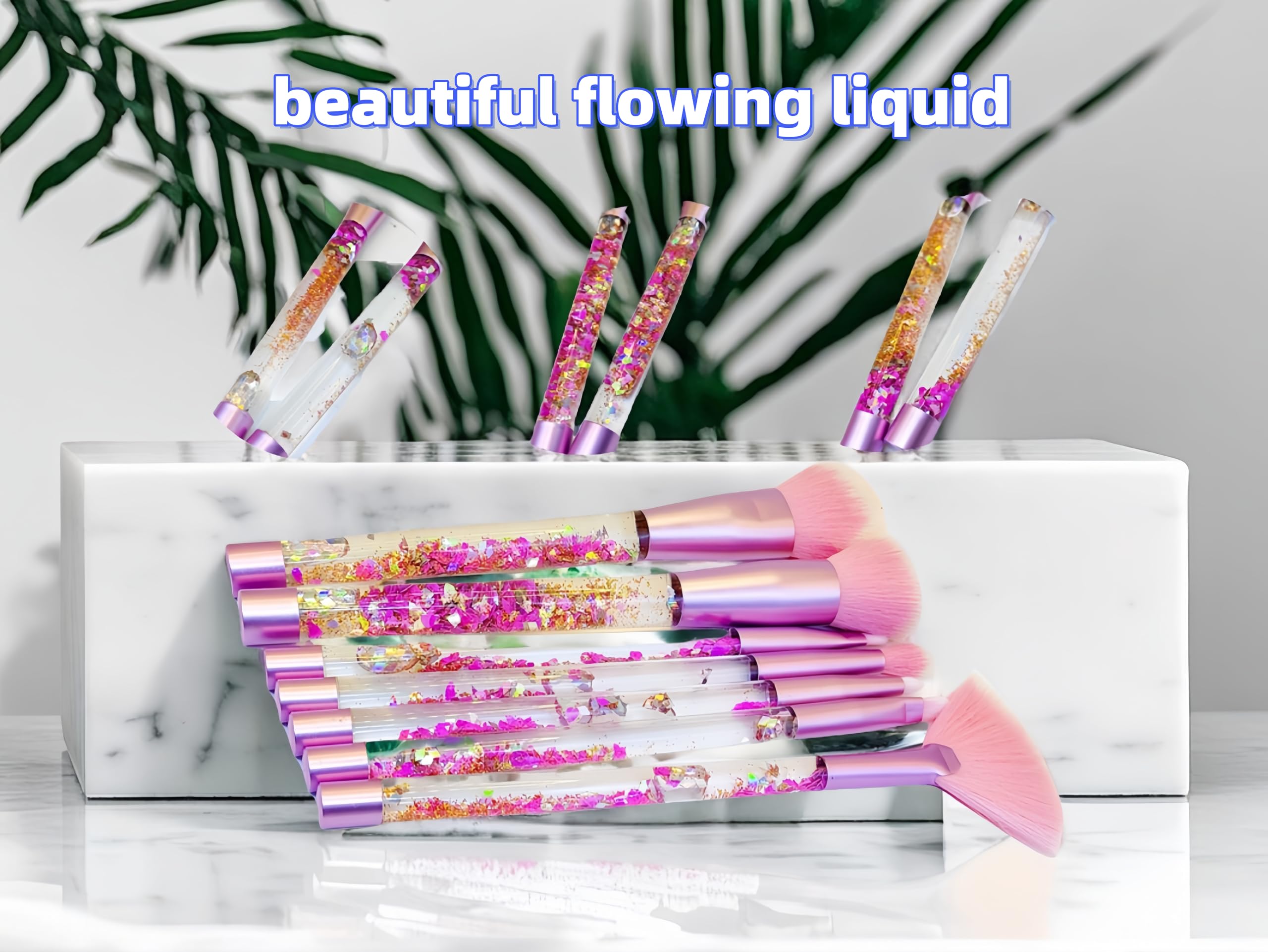 Raeeikphz pincel unicornio con líquido glitter, brillo único sin fugas
