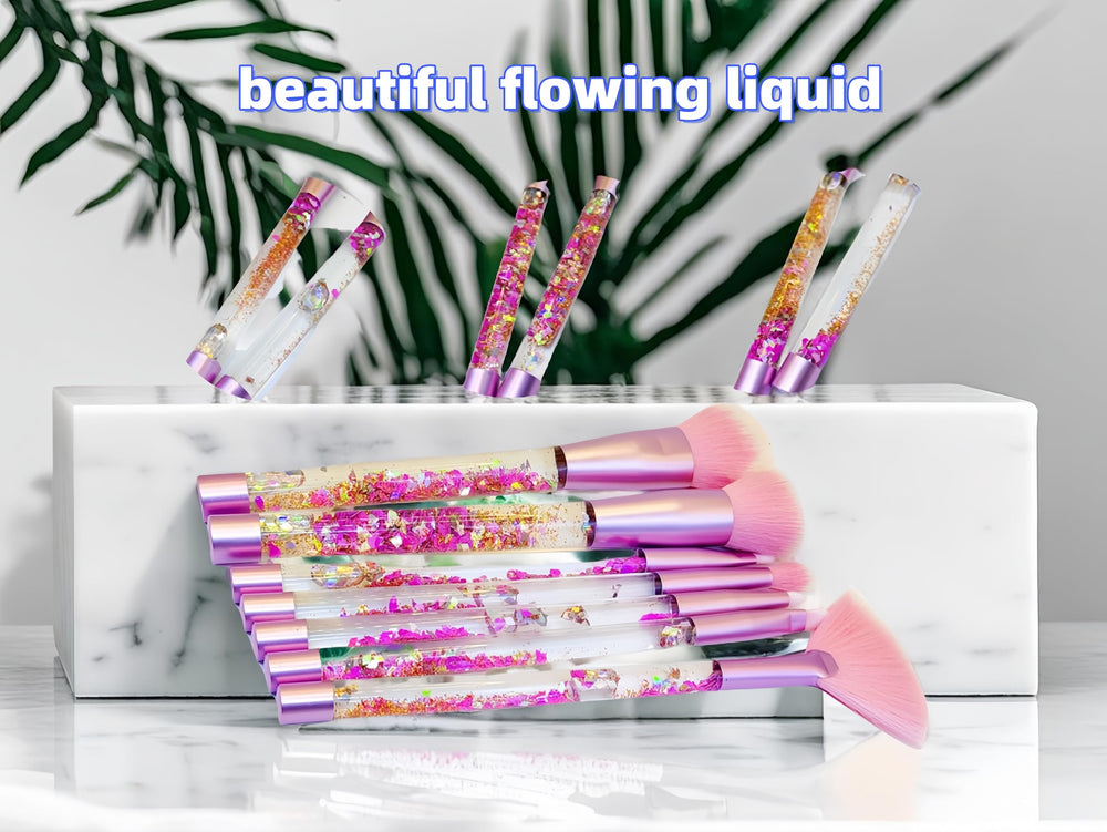 Raeeikphz pincel unicornio con líquido glitter, brillo único sin fugas