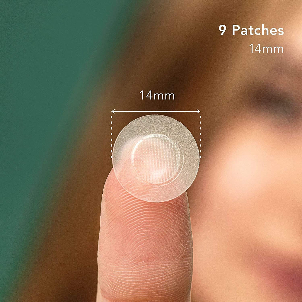 Rael parches de acné microcristal 14 mm: cobertura fina para manchas pequeñas.