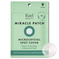 Rael pimple patches applied to a small blemish shielding skin from irritants.