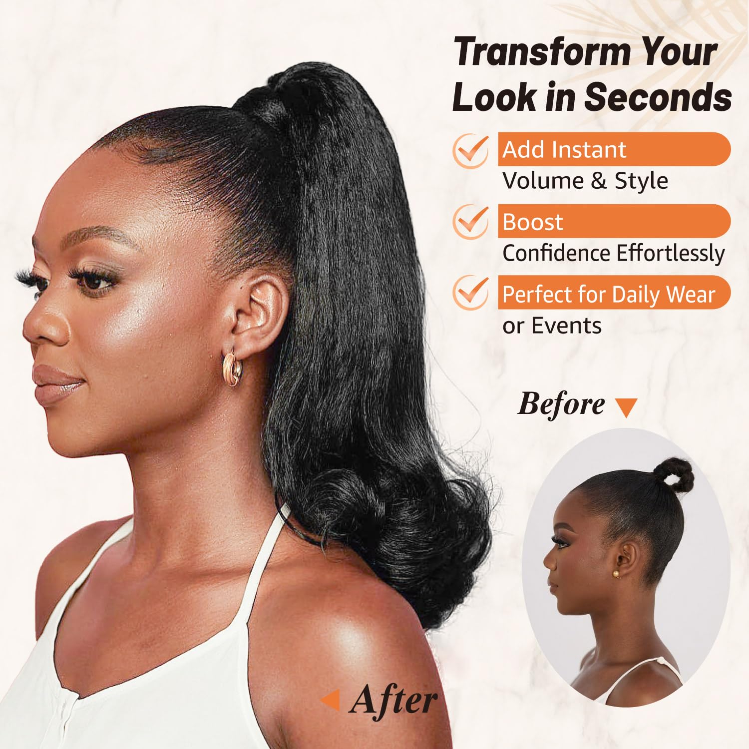 Rafabcici Flick Ponytail con rizos hacia afuera para un estilo moderno.