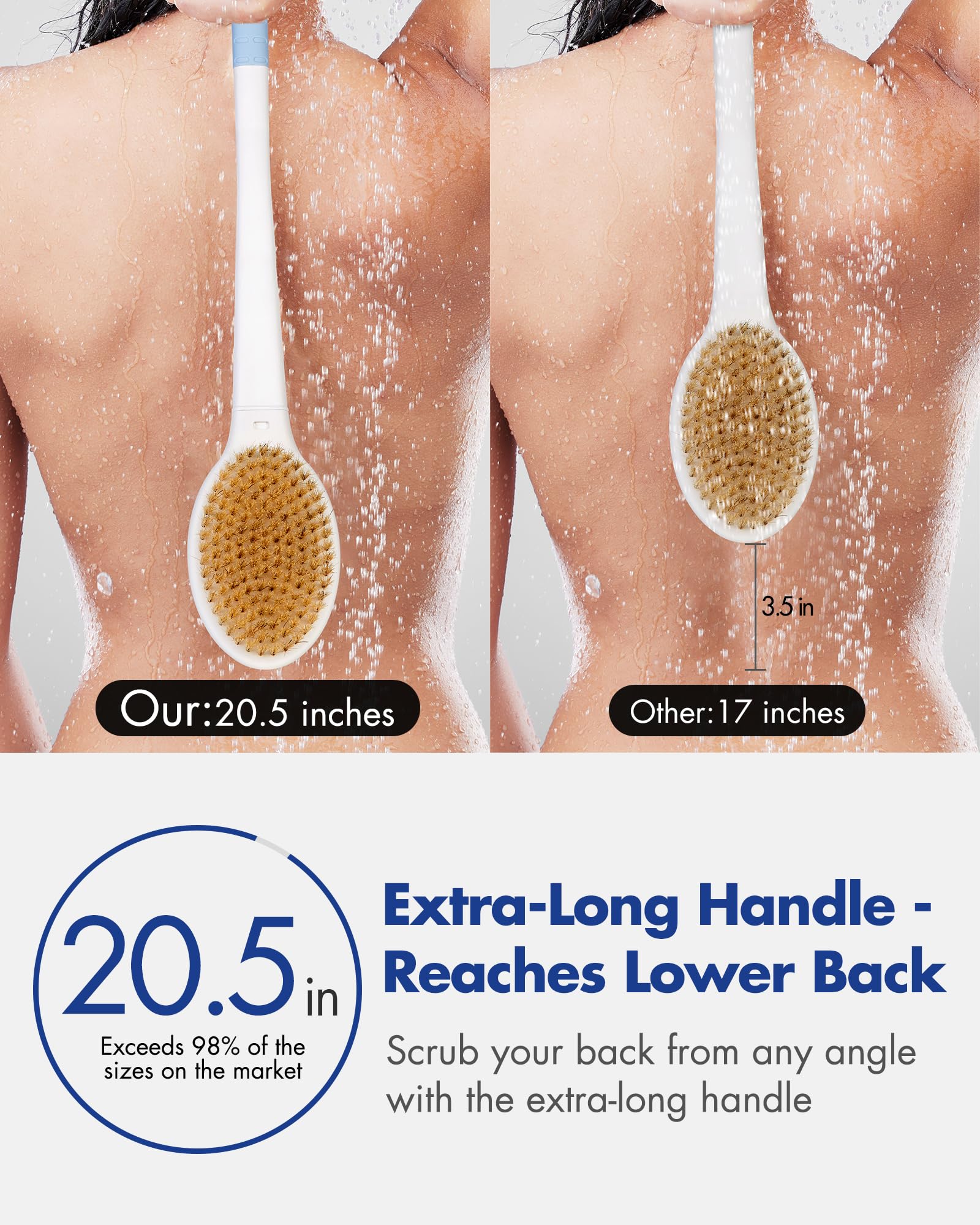Rafow cepillo con cerdas duras para exfoliar y limpiar profundo.