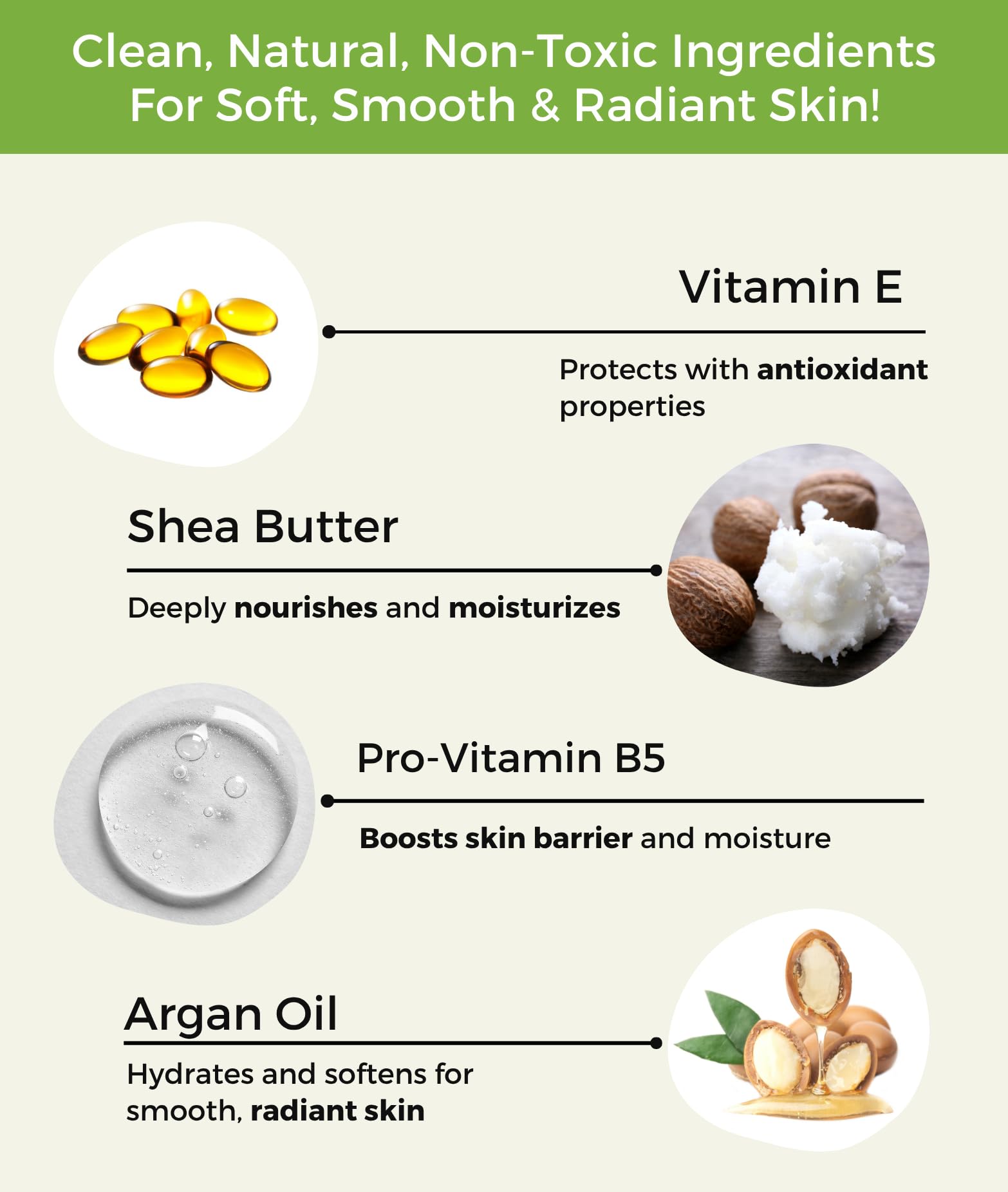 RaGaNaturals ingredientes clave: manteca de karité y aceites nutritivos.
