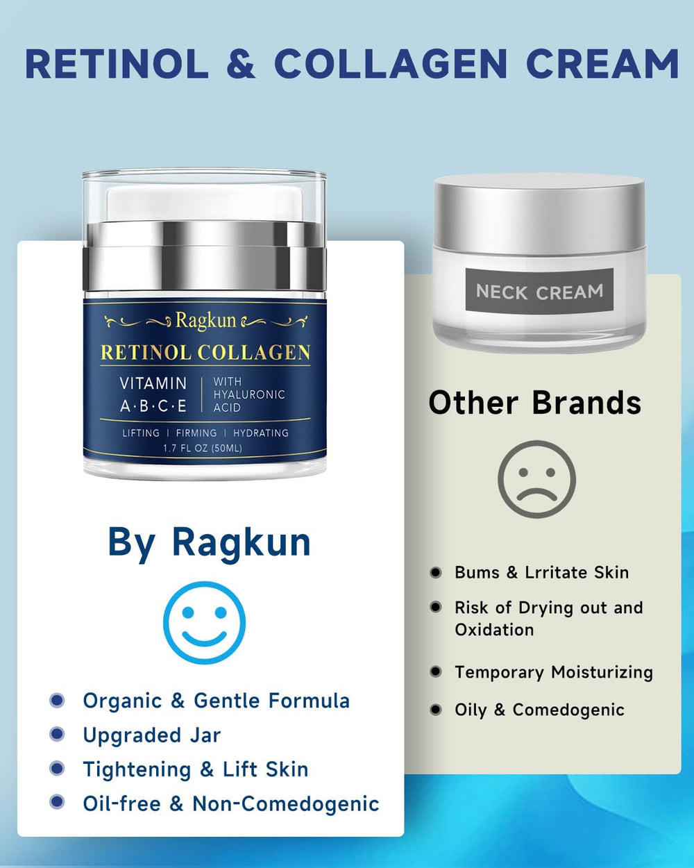 Ragkun Crema Facial Textura Cremosa aplicacion suave para todo tipo de piel