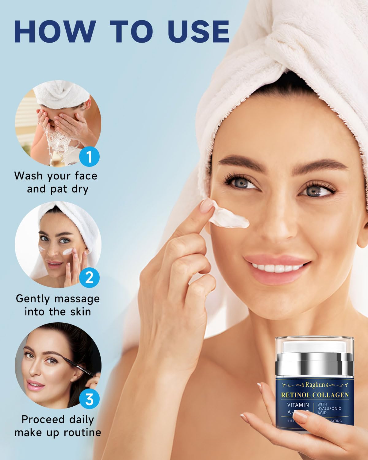 Ragkun Crema Facial Para Todos Tipos de Piel revitaliza y suaviza