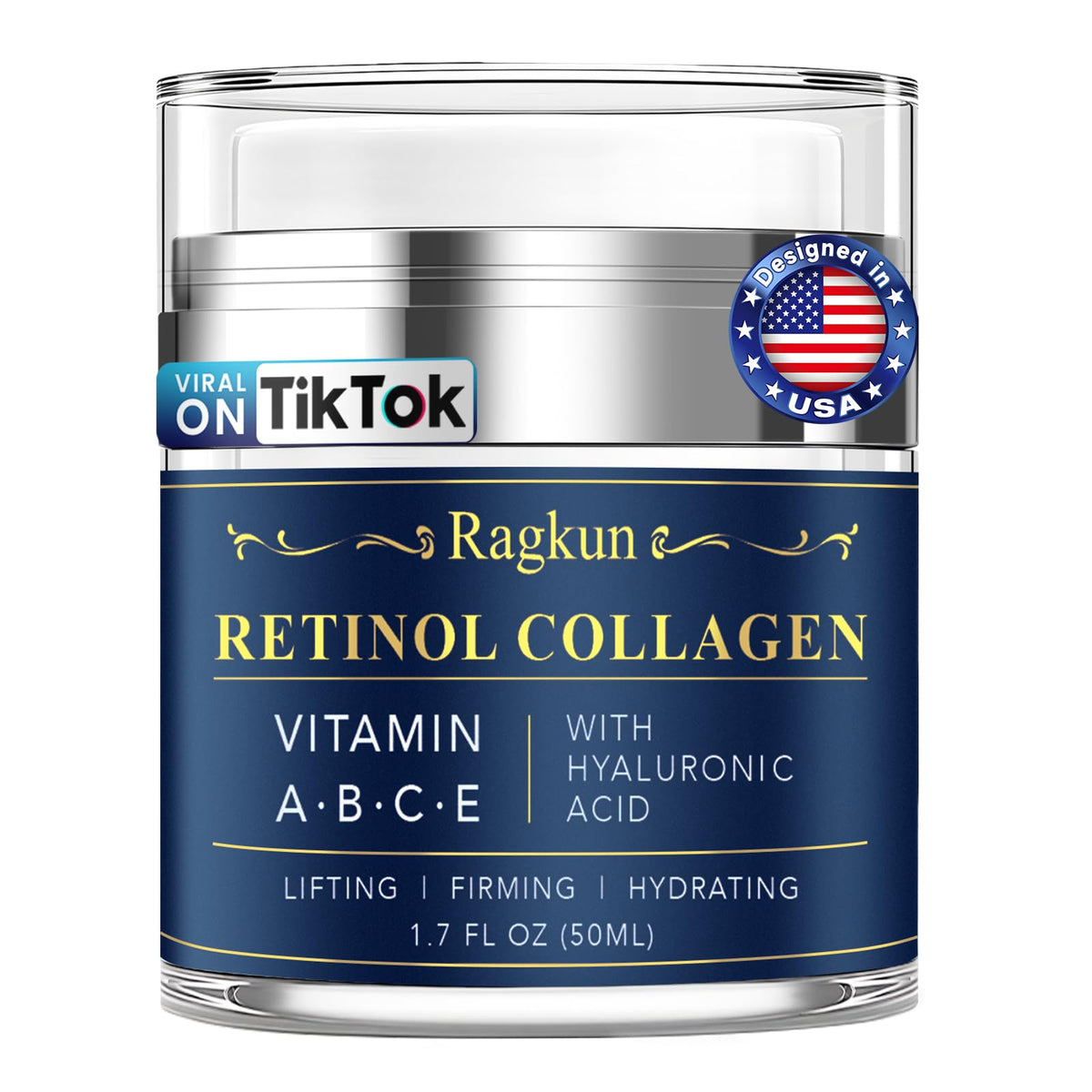 Ragkun Retinol Crema Cara envase con tratamiento diario para piel joven y suave