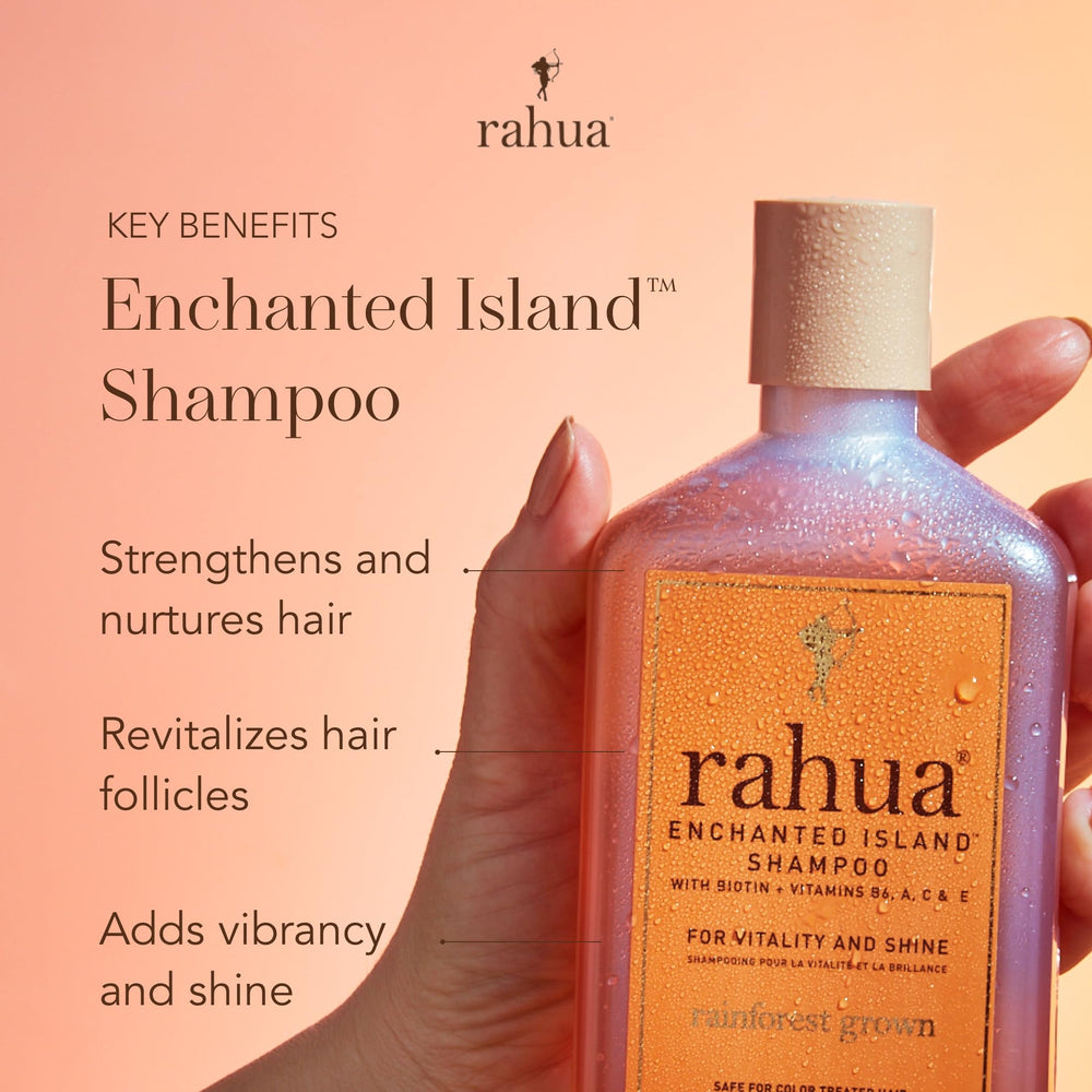 Rahua Champú Isla Encantada: primer plano de la botella.