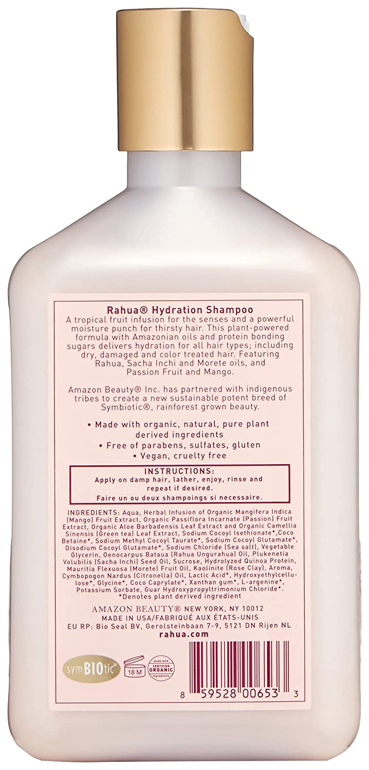 Rahua Shampoing Hydratant : étiquette éthique et packaging durable.