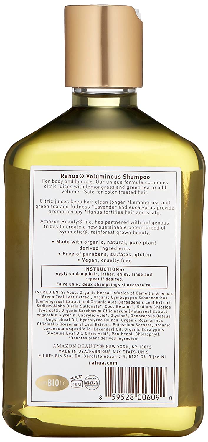 Rahua Shampoing Volume : lavande et eucalyptus pour une aromathérapie légère.