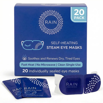 Rain autocalentamiento ojos mascarilla: alivio cómodo inmediato sin microondas.
