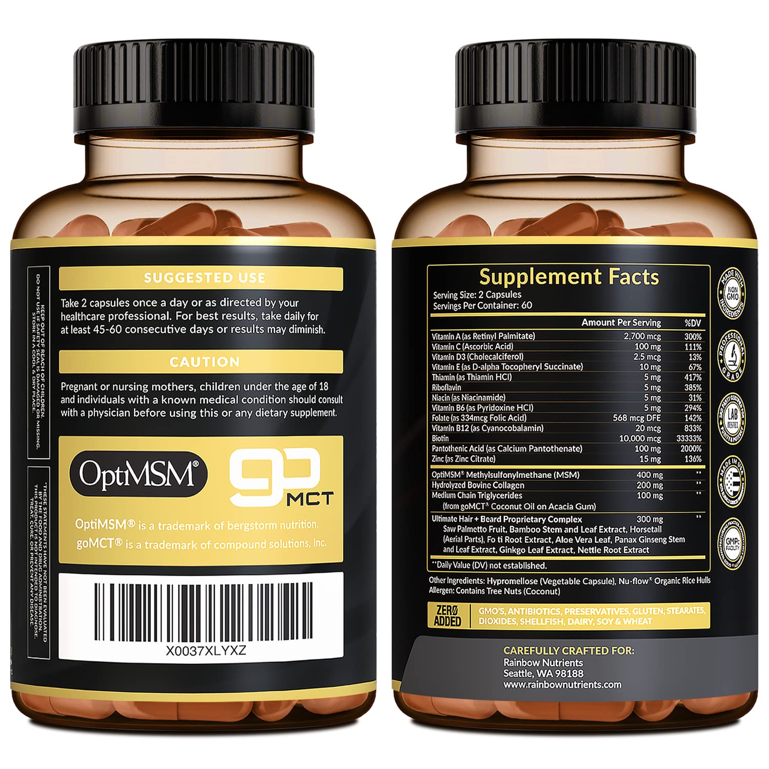 Rainbow Nutrients kit homme – solution complète pour cheveux et barbe