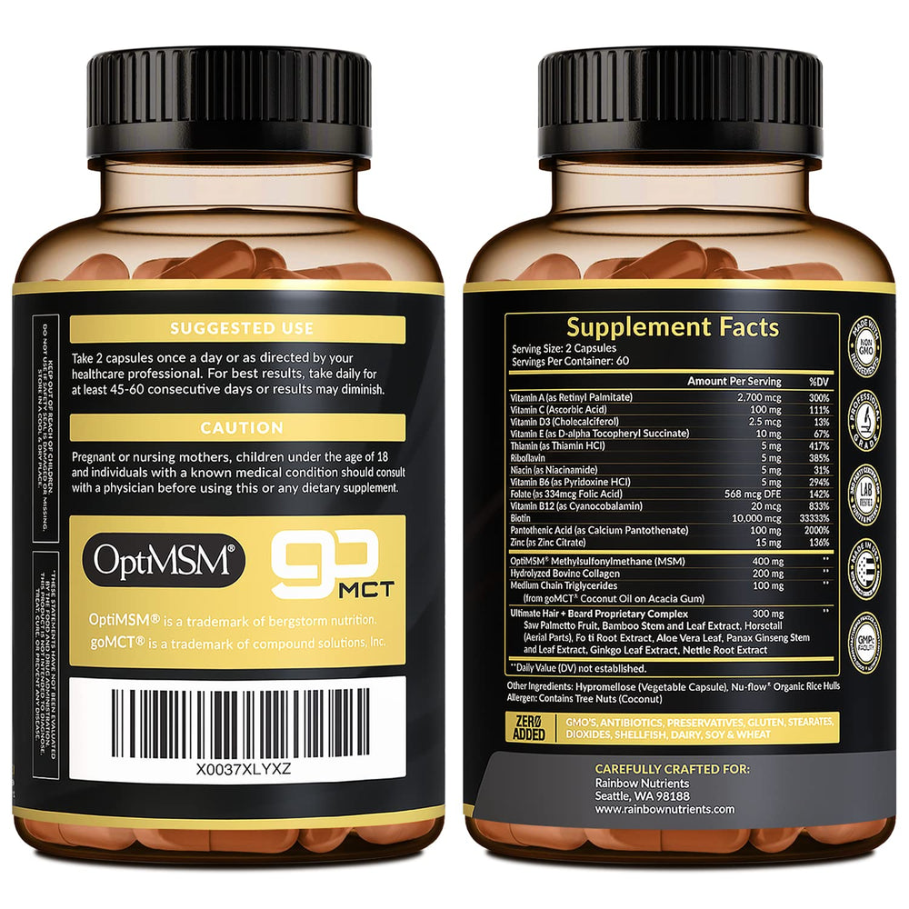 Rainbow Nutrients kit homme – solution complète pour cheveux et barbe