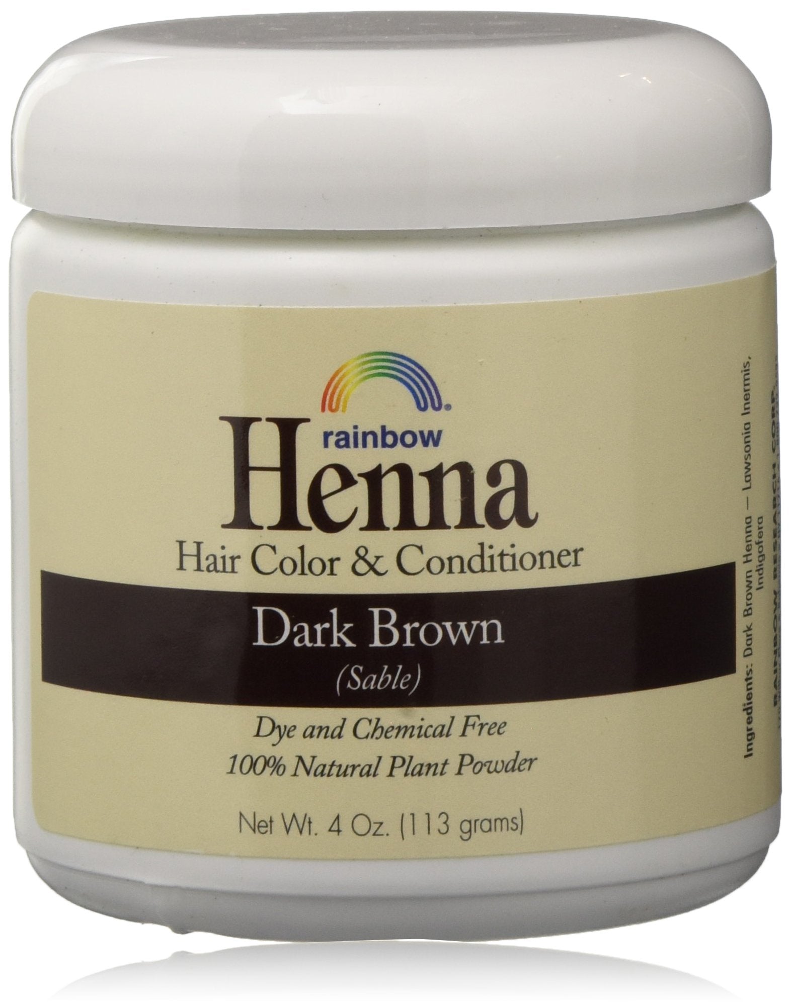 Rainbow Research Henna Persa Marrón Oscuro 4 oz, dos paquetes, envase para teñir cabello