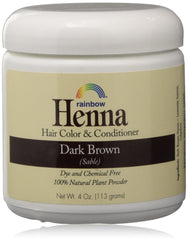 Rainbow Research Henna Persa Marrón Oscuro 4 oz, dos paquetes, envase para teñir cabello