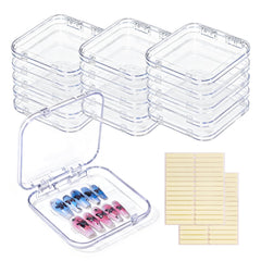 Raisetip caja transparente para uñas acrílicas, ideal para exhibir y almacenar.