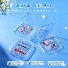 Raisetip organizador acrílico para uñas, muestra diseños con claridad.