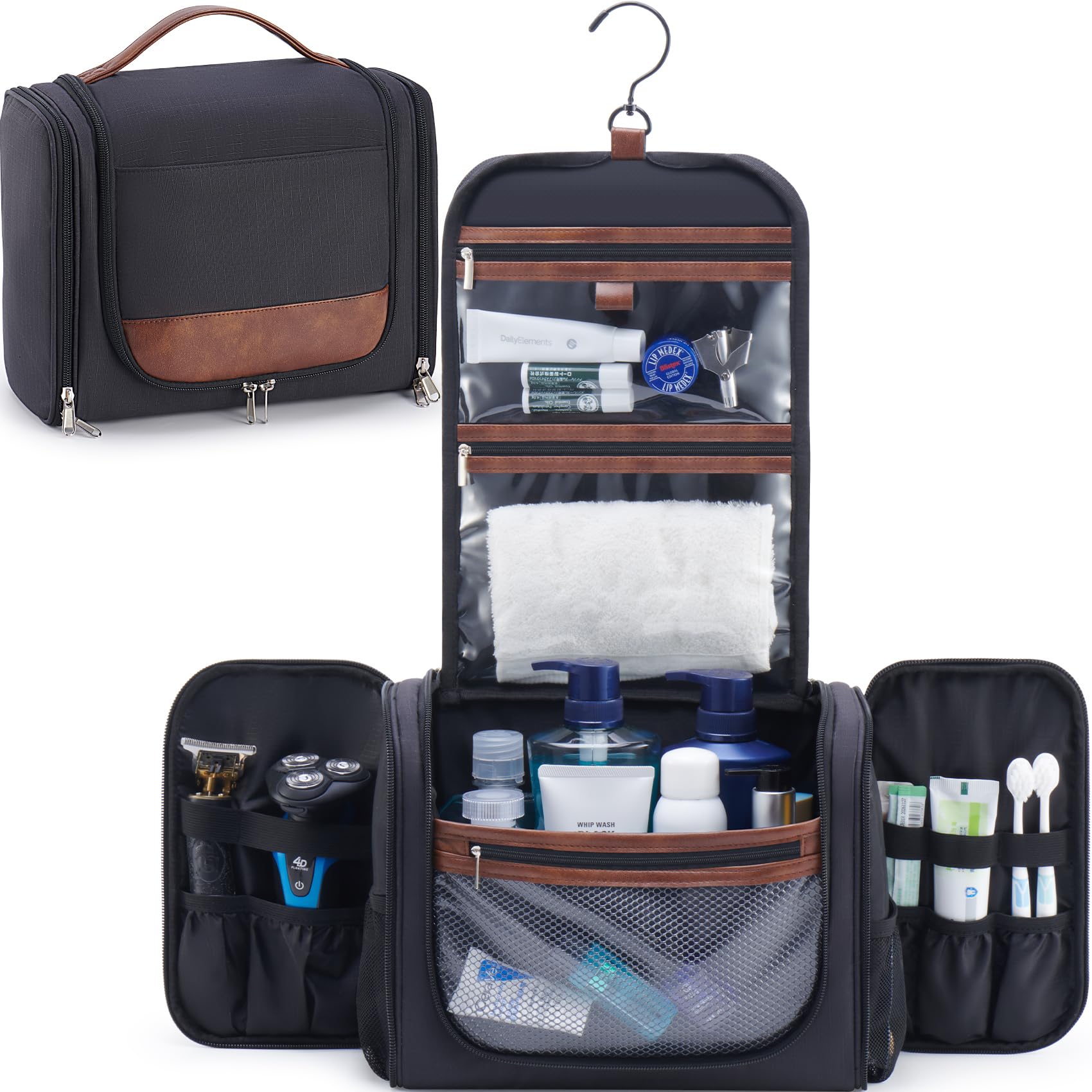 Ralnitote bolsa higiene masculina colgante, ideal para viaje y acceso rápido.