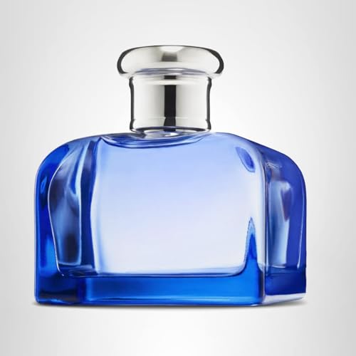 Ralph Lauren Blue, botella en mesa, fragancia de duración moderada para el día