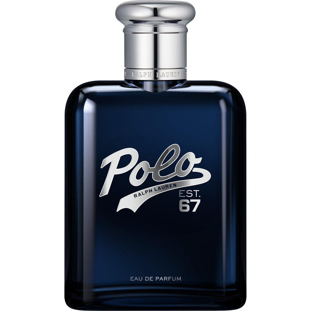 Polo 67 de Ralph Lauren, botella frontal, aroma amaderado para uso diario.