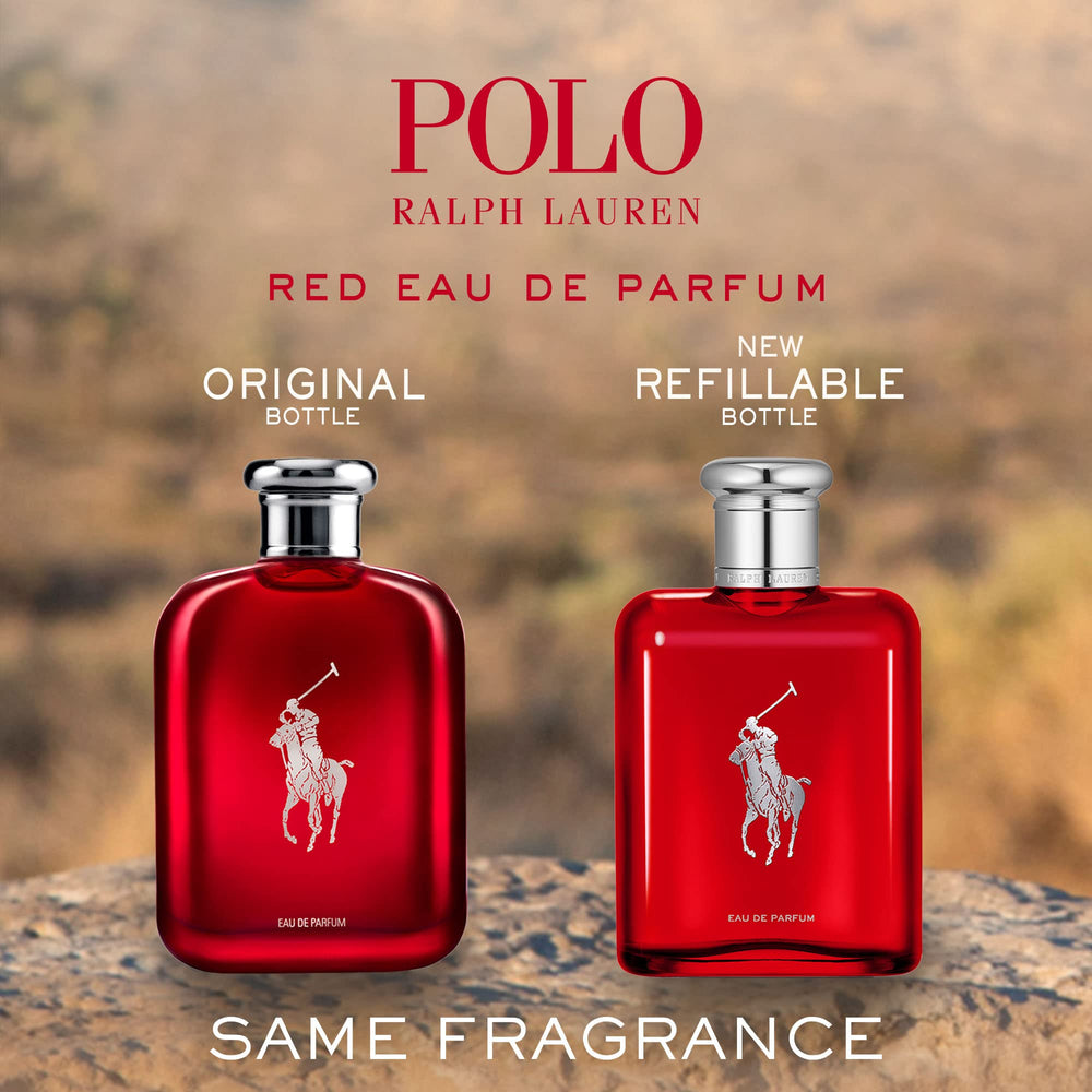 Ralph Lauren Fragrances Polo Red escena de lujo en mesa de uso diario