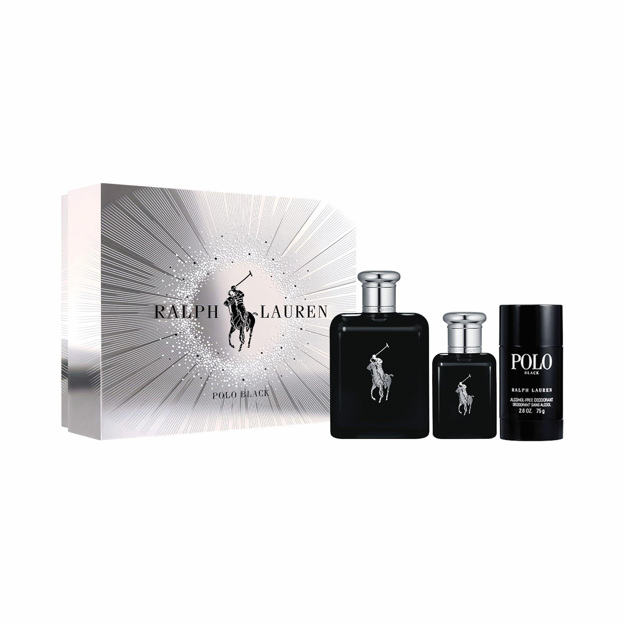 Ralph Lauren Polo Black: empaque del set, ideal para regalo y exhibición.