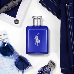 Ralph Lauren Polo Blue aftershave bottle enhances daily grooming