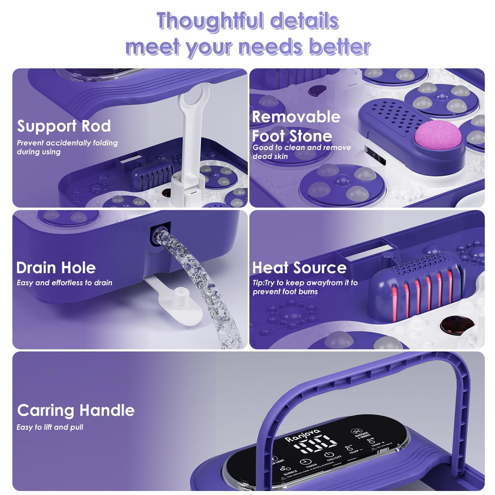 Ranjova spa para pies con pantalla táctil amplia.