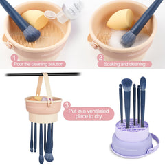 Ranphykx contenedor limpieza pinceles silicona para lavado suave sin dañar fibras.