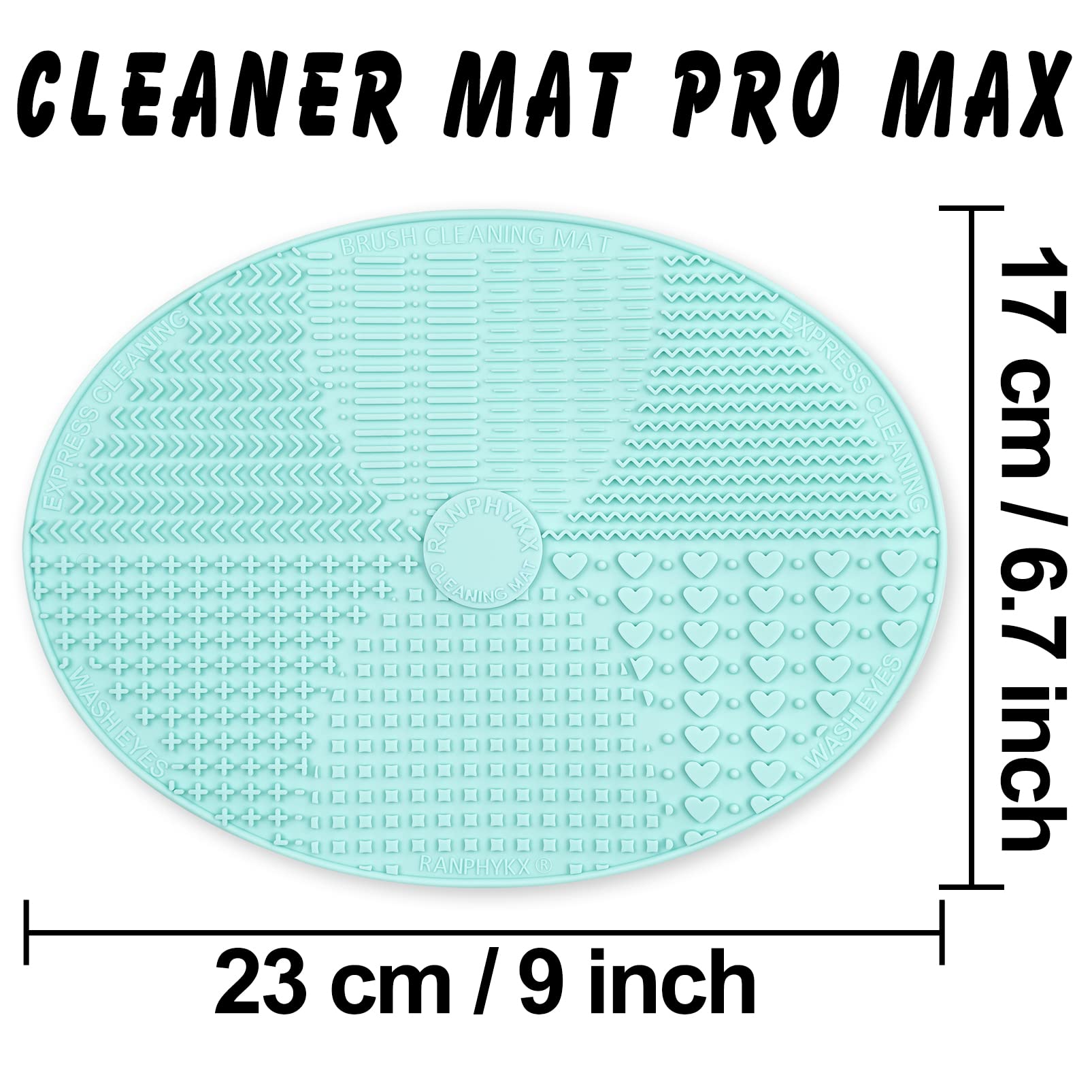 Ranphykx mat con diseño de 7 texturas para limpiar brochas faciales y de ojos.