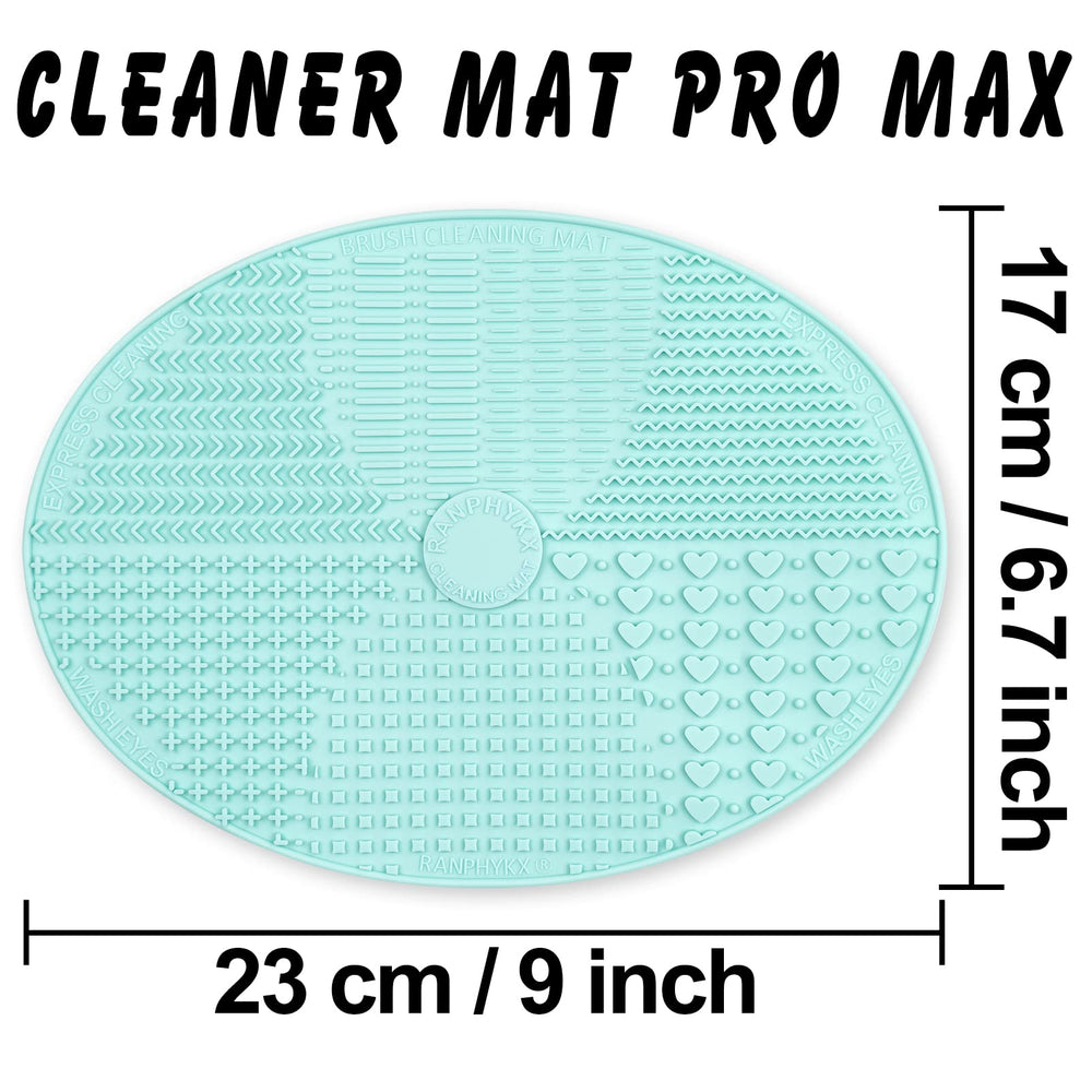 Ranphykx mat con diseño de 7 texturas para limpiar brochas faciales y de ojos.