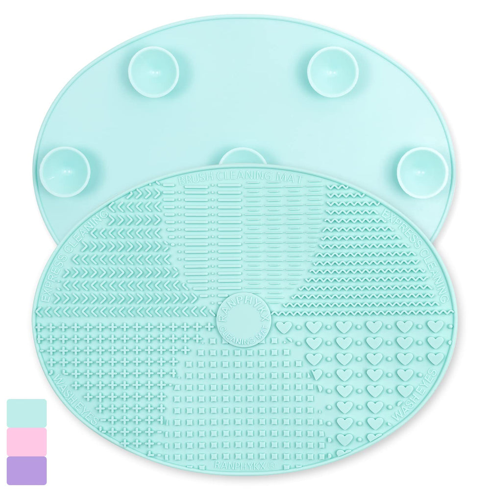Ranphykx mat limpiador de brochas en silicona, tamaño grande, verde, facilita limpieza suave.