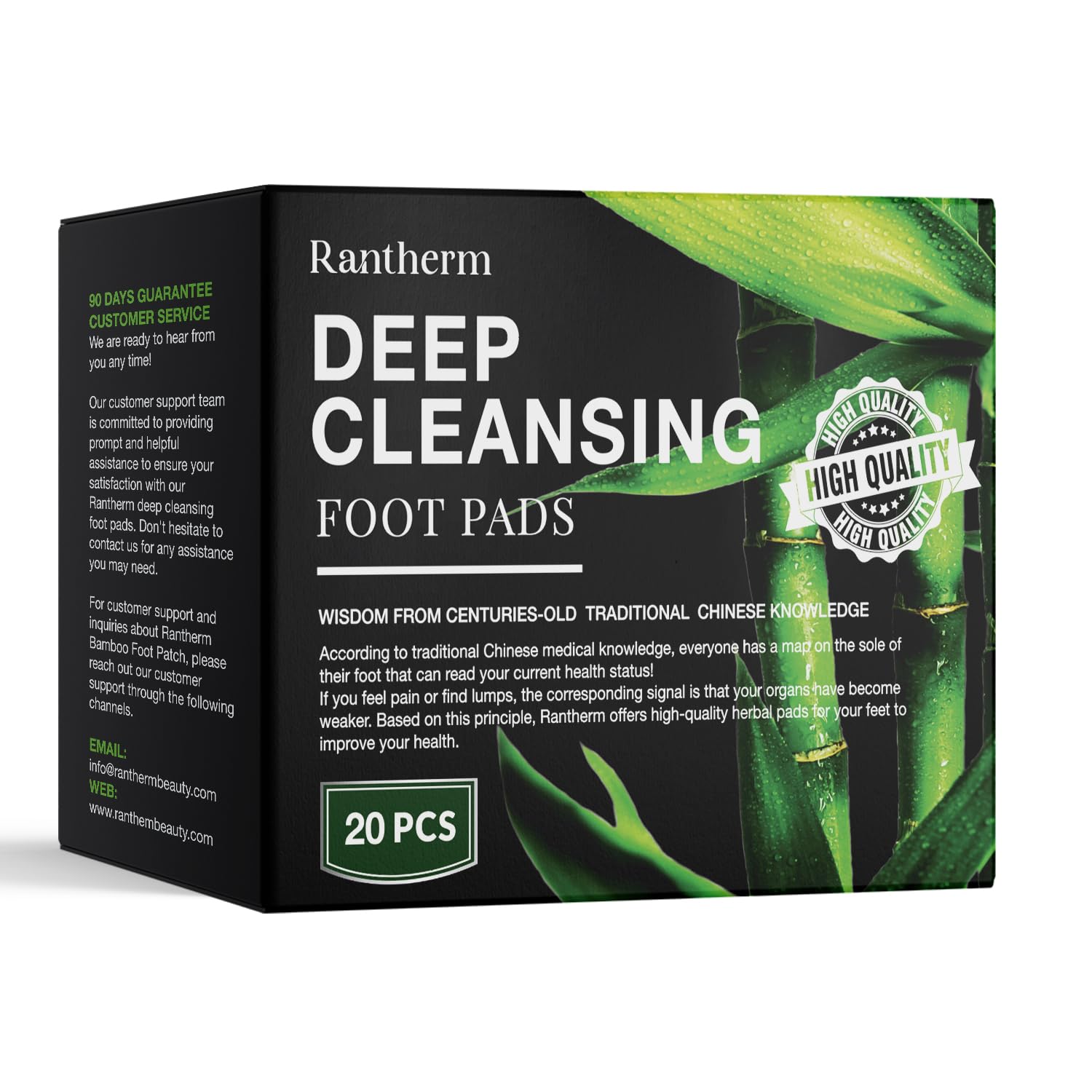 Pansements Rantherm Pieds bambou-vinaigre pour une application nocturne confortable.