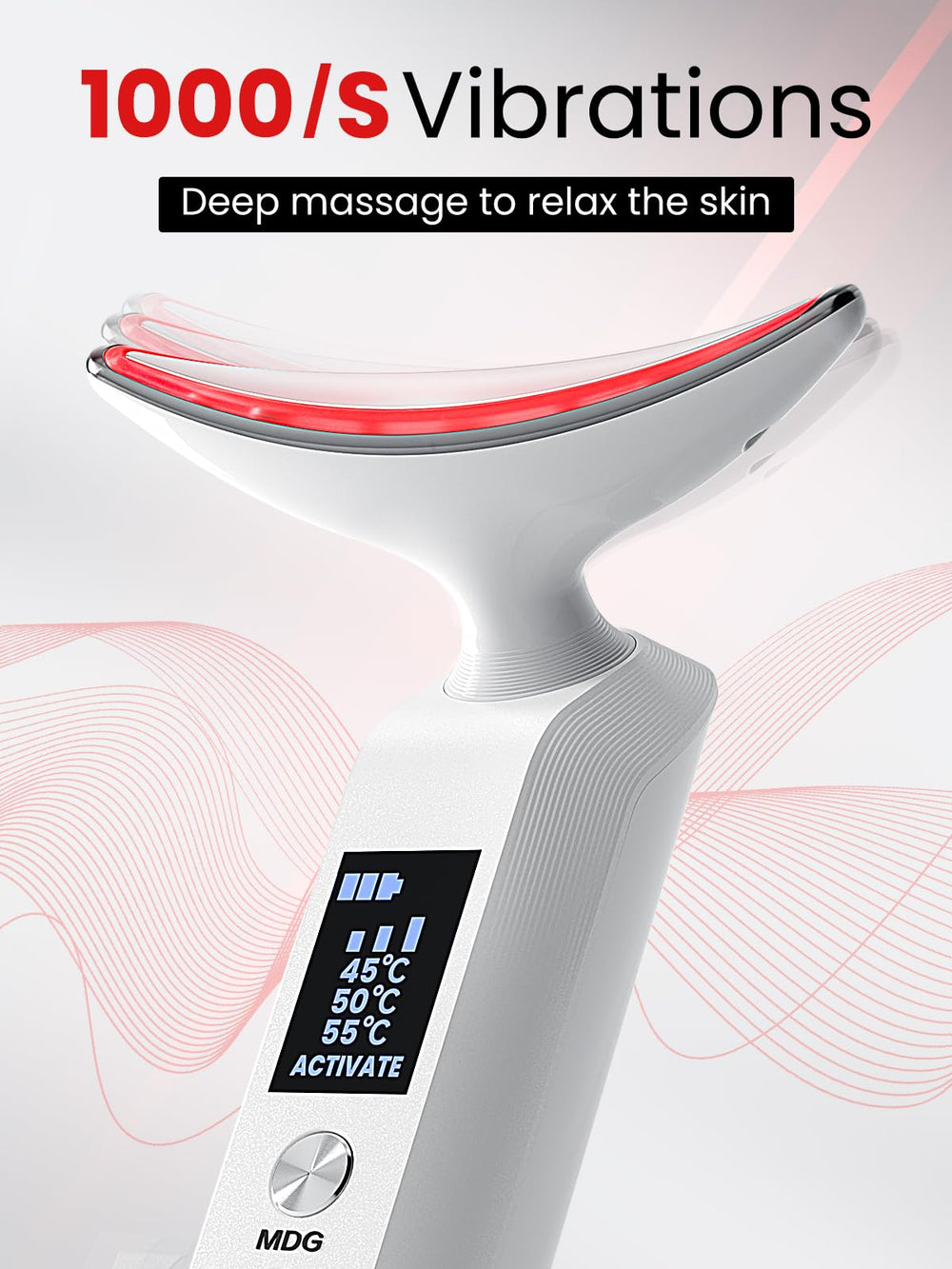 Masseur visage Rantxiny, 3 températures de chaleur pour une sensation agréable.